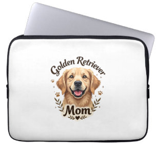 Vintage Golden Retriever Mum Dog Lover Typography Laptop Sleeve