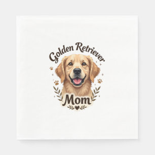 Vintage Golden Retriever Mum Dog Lover Typography Napkin