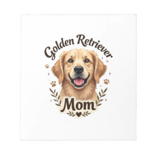 Vintage Golden Retriever Mum Dog Lover Typography Notepad
