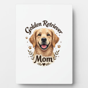Vintage Golden Retriever Mum Dog Lover Typography Plaque
