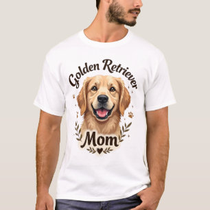 Vintage Golden Retriever Mum Dog Lover Typography  T-Shirt