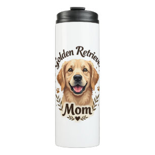 Vintage Golden Retriever Mum Dog Lover Typography Thermal Tumbler