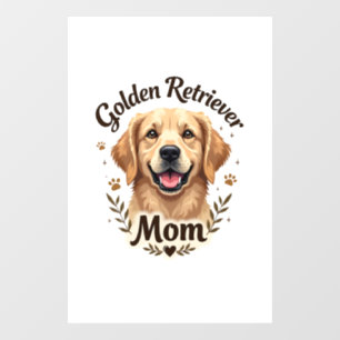 Vintage Golden Retriever Mum Dog Lover Typography Window Cling