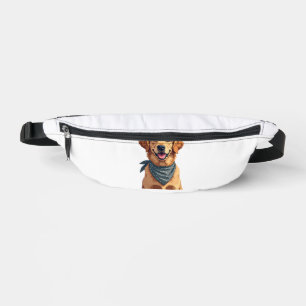 Vintage Golden Retriever Portrait with Colourful B Bum Bags