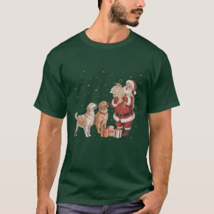 Vintage Golden Retriever Santa Christmas Dog Mum T-Shirt
