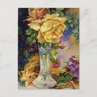 Vintage Golden Rose Postcard