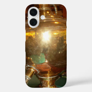 Vintage Golden Samovar   Heirloom Tea Pot Art Prin iPhone 16 Case