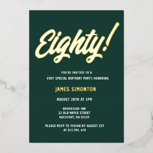 Vintage Golden Script 80th Birthday Party