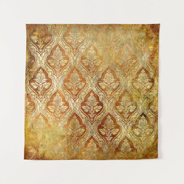 vintage golden shabby background tapestry (Front)