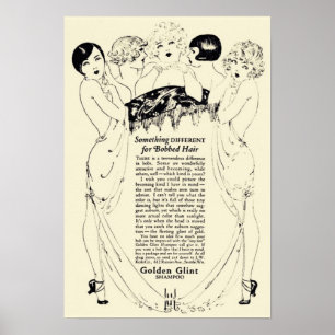 Vintage Golden Shampoo Ad Poster