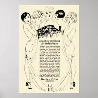 Vintage Golden Shampoo Ad Poster