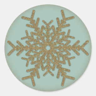 Vintage Golden Snowflake 2 Classic Round Sticker