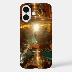 Vintage Golden Tea Pot Wall Art & Print iPhone 16 Case