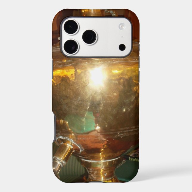 Vintage Golden Teapot Art Print (Back)