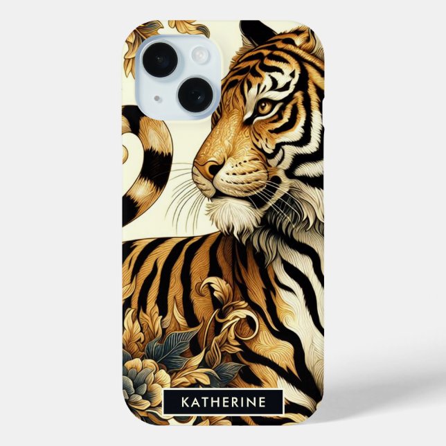 Vintage Golden Tiger Painting Case-Mate iPhone Case (Back)
