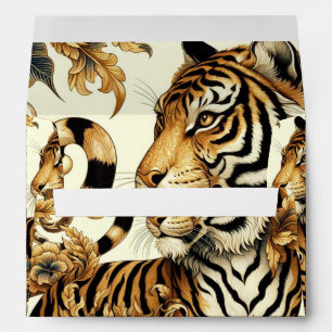 Vintage Golden Tiger Painting Envelope