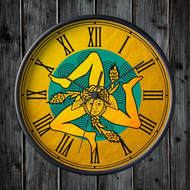 Vintage Golden Triskelion & triple spiral wave Round Clock (Creator Uploaded)