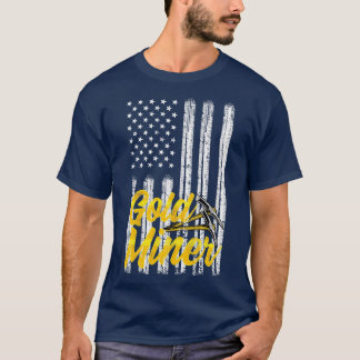 Vintage Golden US Flag American Gold Miner T-Shirt