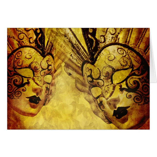 Vintage golden Venetian masks (Front Horizontal)