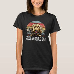 Vintage Goldendoodle Dad Retro Sunset Fathers Day T-Shirt