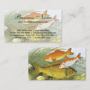 Vintage Goldfish Koi Fish, Marine Aquatic Sea Life Business Card
