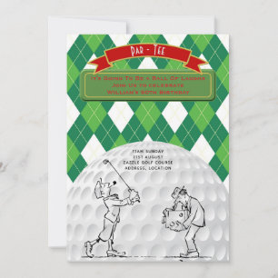 Vintage Golf 50th Birthday retro Invites Man