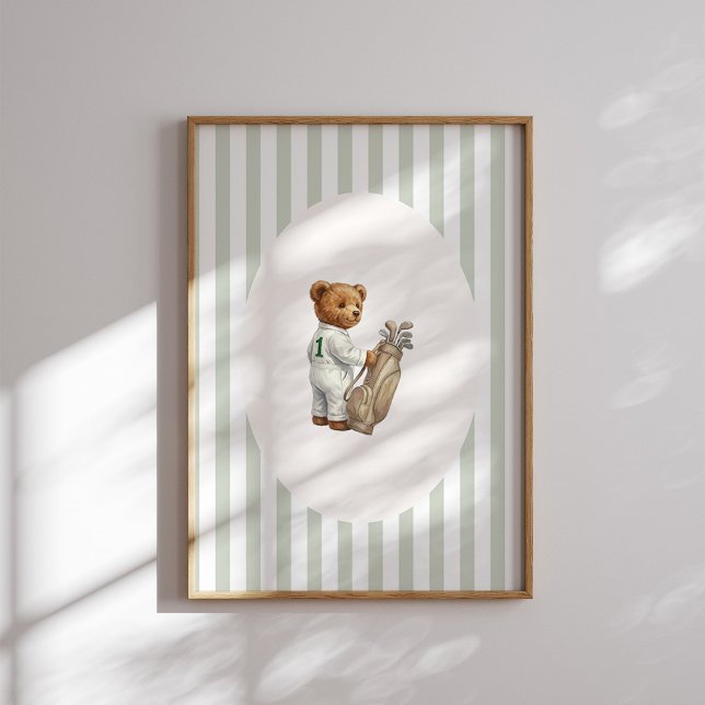 Vintage Golf Caddy Teddy Bear Wall Art (Creator Uploaded)