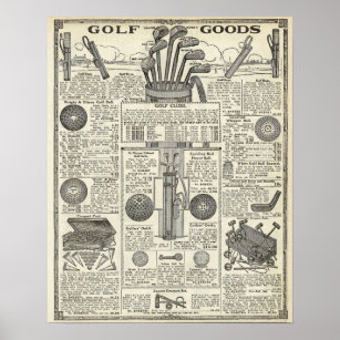 Vintage Golf Catalogue Page Poster