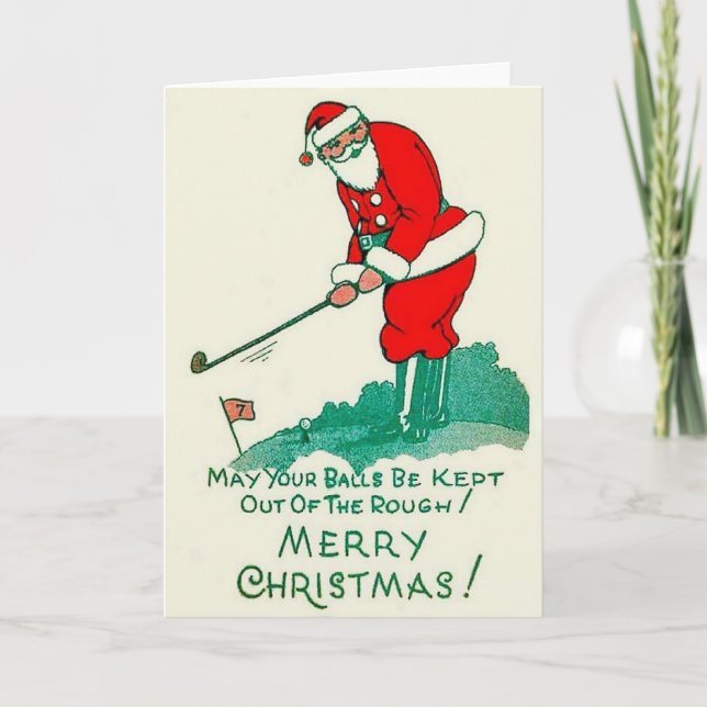 Vintage Golf Christmas Card (Front)