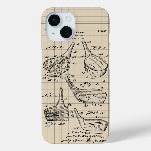 Vintage Golf Club Illustration Case-Mate iPhone Case (Back)