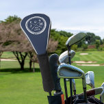 Vintage Golf Club Logo Monogram Golf Head Cover<br><div class="desc">Upgrade his golf bag with a personalised driver cover! Vintage style monogrammed design features a pair of crossed golf clubs with his initials and birth year in white on a classic navy blue background.</div>