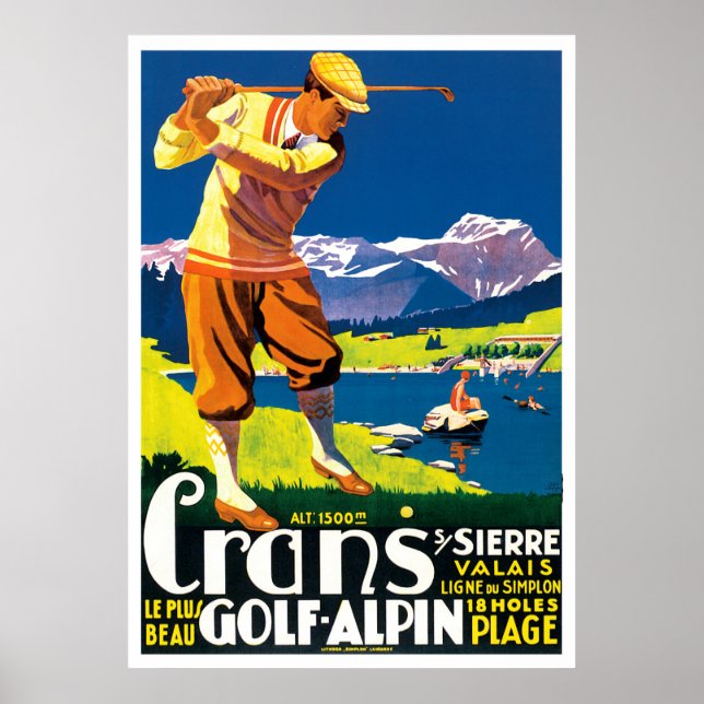 Vintage Golf in Switzerland Poster (Front)