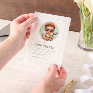 Vintage Golf Par-Tee 1st Birthday Boy Vellum Invitations