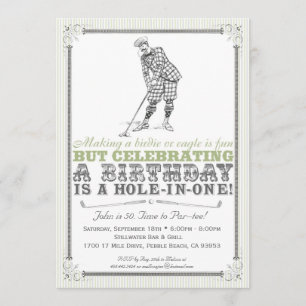 Vintage Golf Party Invitation - Man
