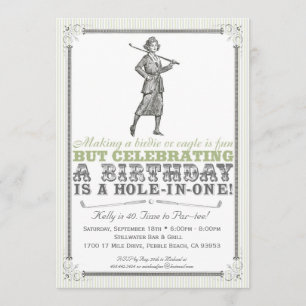 Vintage Golf Party Invitation - Woman