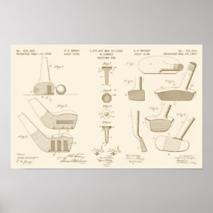 Vintage Golf Patent Poster 2 Sepia