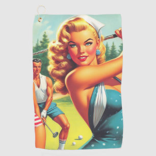 Vintage Golf Pin-up Towel