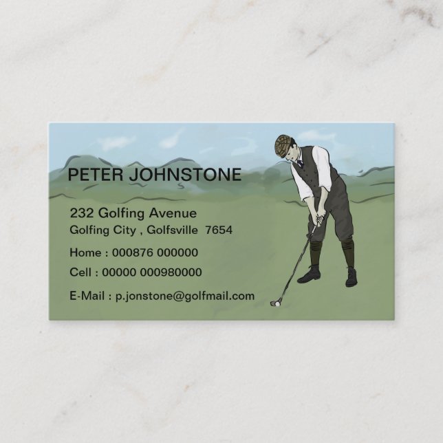 Vintage Golf player contact cards (Front)