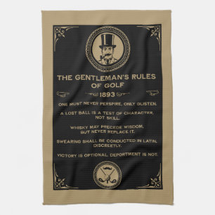 Vintage Golf Rules Wall Tea Towel