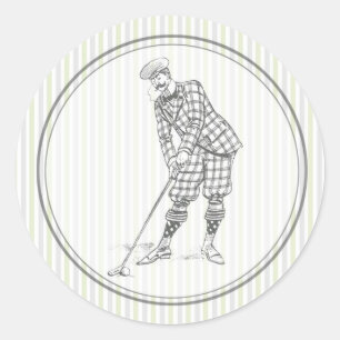 Vintage Golf Sticker - Gentleman Golfer