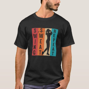 Vintage Golf Swear Swing Drink Repeat Love Golfing T-Shirt