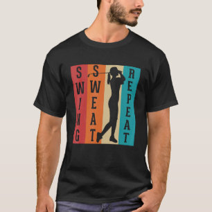 Vintage Golf Swear Swing Drink Repeat Love Golfing T-Shirt