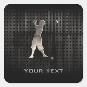 Vintage Golfer; Cool Square Sticker