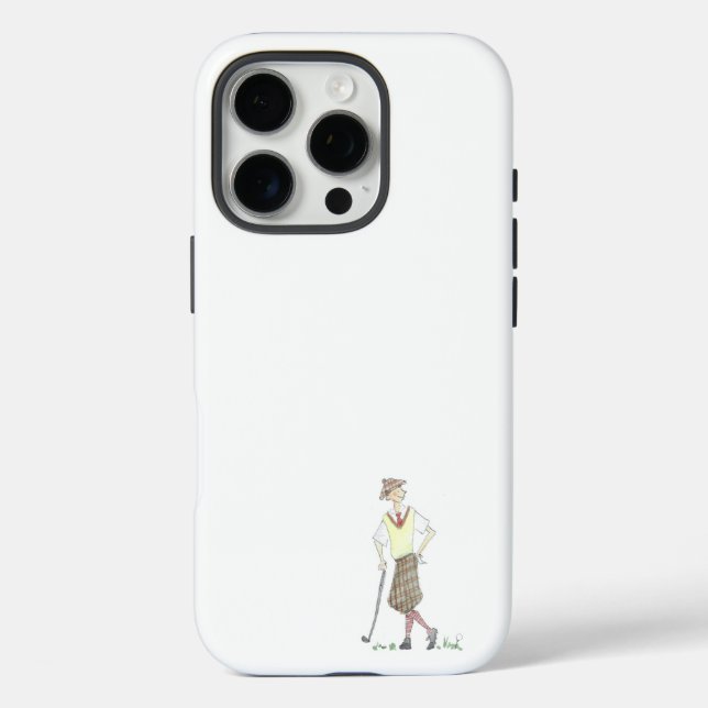 Vintage Golfer iPhone 16 Pro Case (Back)