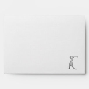 Vintage Golfer; Metal-look Envelope