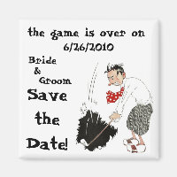 Vintage Golfer Playing Golf, Save the Date!