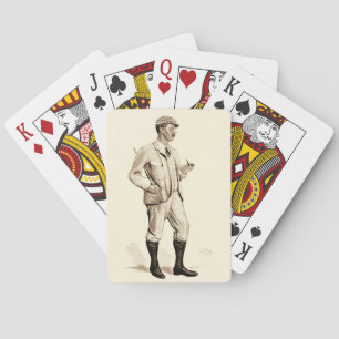 Vintage Golfer with Tobacco Pipe and Boots Playing Cards