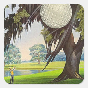 Vintage Golfing Sport Golf Stickers Travel Trips