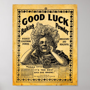 Vintage Good Luck Baking Powder Sign Print