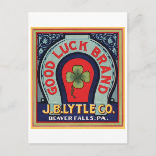 Vintage Good Luck Brand J. Bl Lytle Co. Crate Labe Postcard